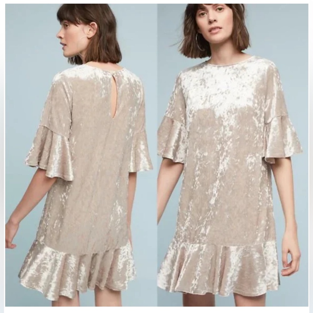 Anthropologie Sunday in Brooklyn Velvet Flutter Dress